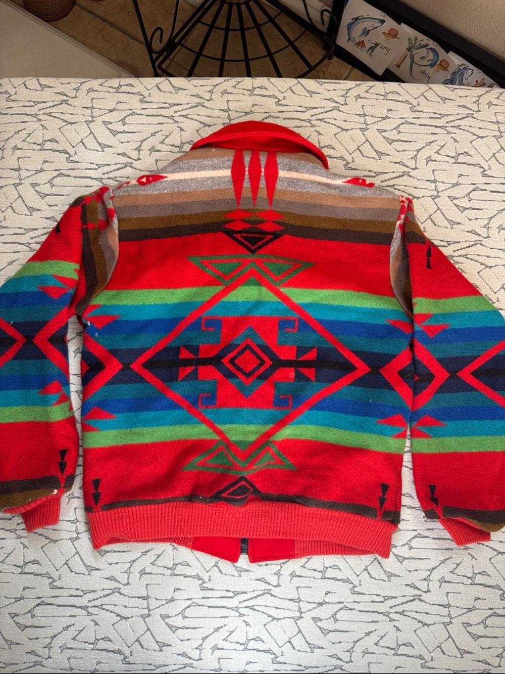 Pendleton Red Jacket with Black and Blue Labeling - Picture 4 of 4